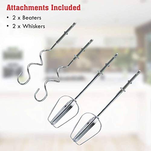 Compact Hand Electric Mixer / Blender for Whipping / Mixing with Attachments