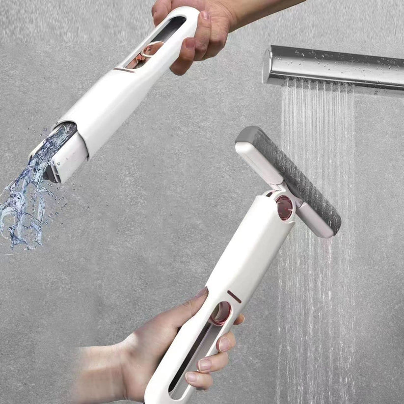 Portable Self-Squeeze Short Mop, Mini Hand Wash-Free Strong Absorbent Mop with 1 Cotton Head, Cleaning Sponge For Bathroom Kitchens Table&nbsp;- Brown Box